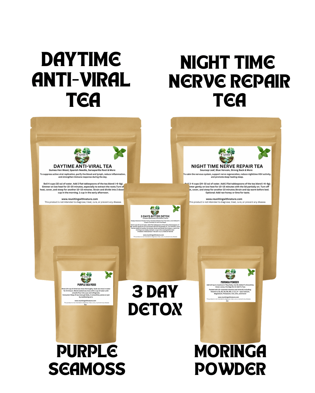 Herpes Healing Kit – 3-Part Natural System | With 2 Part Mineral Repair | Free Bonus Guidebook Inside | Hsv 1 Hsv 2