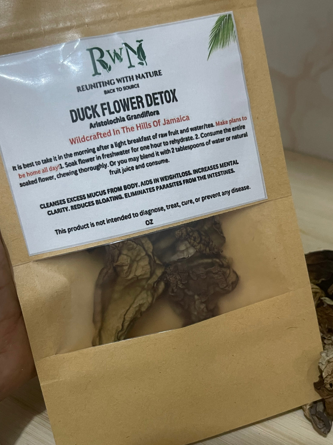 Duck Flower Detox - Flor de Pato, Palo Guaco, Dr Sebi Approved Alkaline Herbal Cleanse